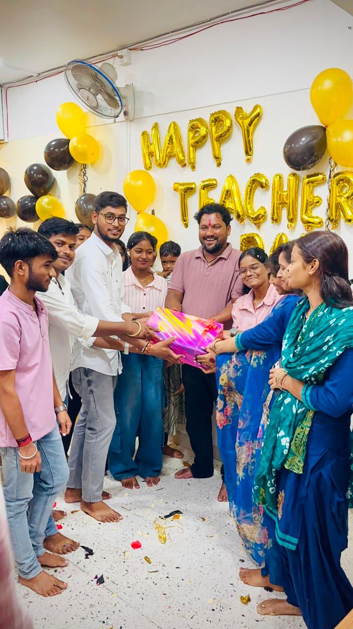 Teacher's Day Gift Presentation to Pankaj Sir by students at The Pankaj English Classes Dhanbad